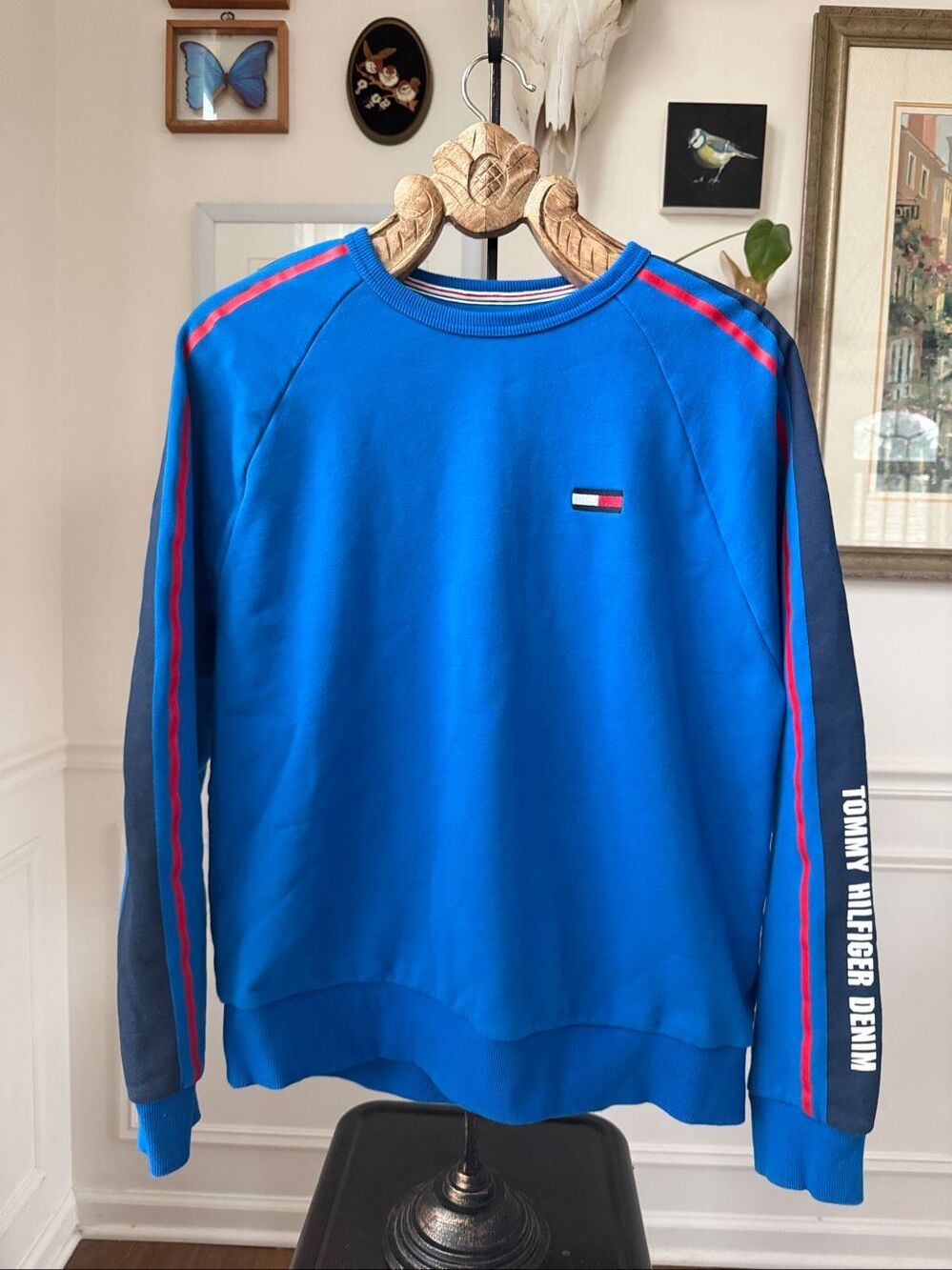 Tommy Hilfiger Denim Cobalt Blue Cotton Logo Sweatshirt M